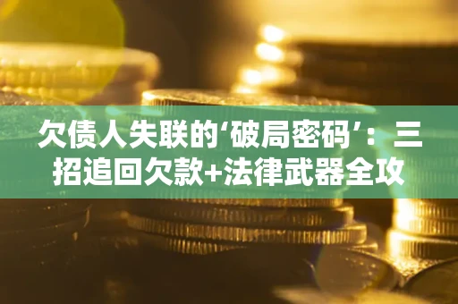 济南欠债人失联的‘破局密码’:三招追回欠款+法律武器全攻略 济南欠债人失联的‘破局密码’:三招追回欠款+法律武器全攻略